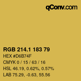 カラーコード: RGB 214.1 183 79 | qconv.com