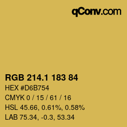 カラーコード: RGB 214.1 183 84 | qconv.com