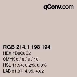 カラーコード: RGB 214.1 198 194 | qconv.com