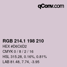 カラーコード: RGB 214.1 198 210 | qconv.com