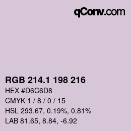 カラーコード: RGB 214.1 198 216 | qconv.com