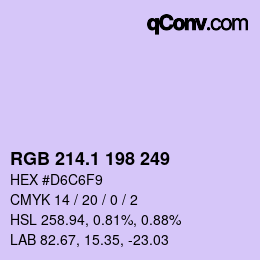 カラーコード: RGB 214.1 198 249 | qconv.com