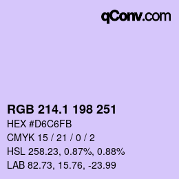 カラーコード: RGB 214.1 198 251 | qconv.com