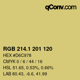 カラーコード: RGB 214.1 201 120 | qconv.com
