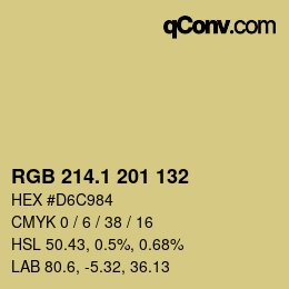 カラーコード: RGB 214.1 201 132 | qconv.com