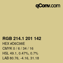 カラーコード: RGB 214.1 201 142 | qconv.com