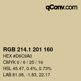 カラーコード: RGB 214.1 201 160 | qconv.com