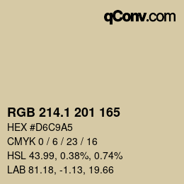 カラーコード: RGB 214.1 201 165 | qconv.com