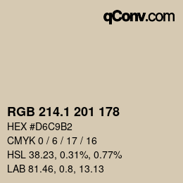 Color code: RGB 214.1 201 178 | qconv.com