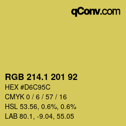 カラーコード: RGB 214.1 201 92 | qconv.com