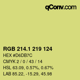 カラーコード: RGB 214.1 219 124 | qconv.com