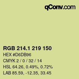 カラーコード: RGB 214.1 219 150 | qconv.com