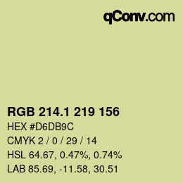 カラーコード: RGB 214.1 219 156 | qconv.com