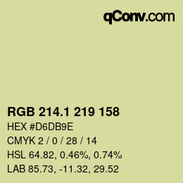 カラーコード: RGB 214.1 219 158 | qconv.com
