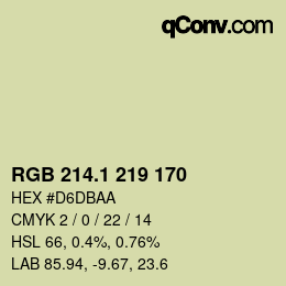 カラーコード: RGB 214.1 219 170 | qconv.com