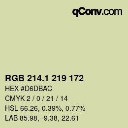 カラーコード: RGB 214.1 219 172 | qconv.com