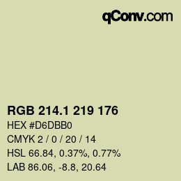 Color code: RGB 214.1 219 176 | qconv.com