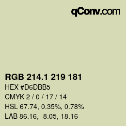 Color code: RGB 214.1 219 181 | qconv.com
