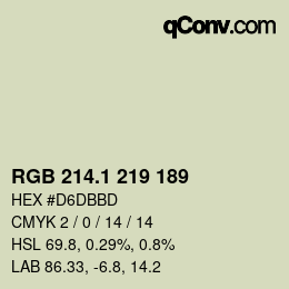 カラーコード: RGB 214.1 219 189 | qconv.com