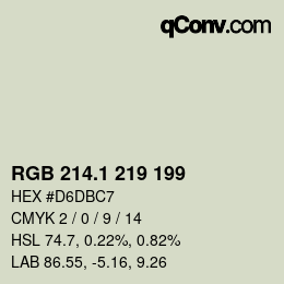 Color code: RGB 214.1 219 199 | qconv.com
