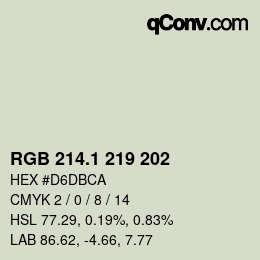 Color code: RGB 214.1 219 202 | qconv.com