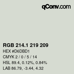 Color code: RGB 214.1 219 209 | qconv.com