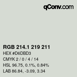 Color code: RGB 214.1 219 211 | qconv.com