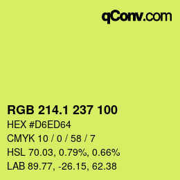 カラーコード: RGB 214.1 237 100 | qconv.com