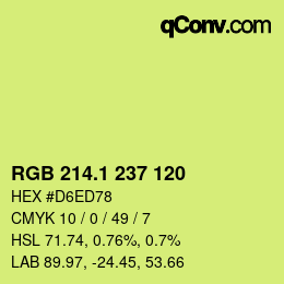 カラーコード: RGB 214.1 237 120 | qconv.com