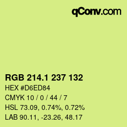 カラーコード: RGB 214.1 237 132 | qconv.com