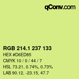カラーコード: RGB 214.1 237 133 | qconv.com