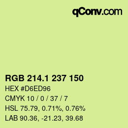 カラーコード: RGB 214.1 237 150 | qconv.com