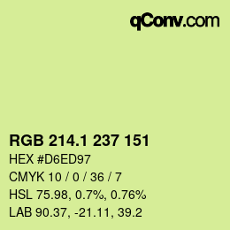 カラーコード: RGB 214.1 237 151 | qconv.com