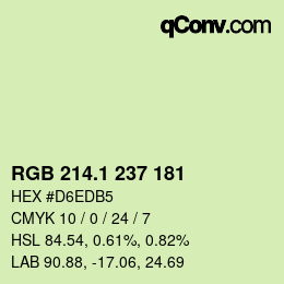Color code: RGB 214.1 237 181 | qconv.com