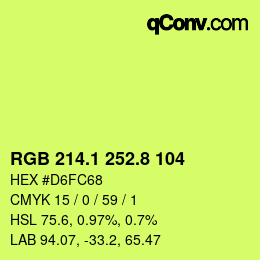 カラーコード: RGB 214.1 252.8 104 | qconv.com
