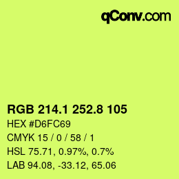 カラーコード: RGB 214.1 252.8 105 | qconv.com
