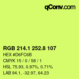 カラーコード: RGB 214.1 252.8 107 | qconv.com