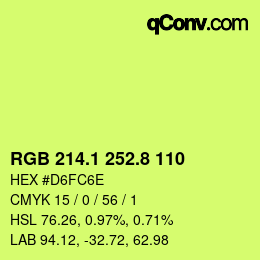 カラーコード: RGB 214.1 252.8 110 | qconv.com