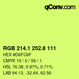 カラーコード: RGB 214.1 252.8 111 | qconv.com