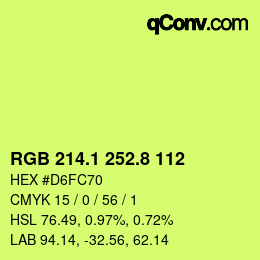 カラーコード: RGB 214.1 252.8 112 | qconv.com