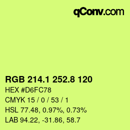 カラーコード: RGB 214.1 252.8 120 | qconv.com