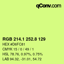 カラーコード: RGB 214.1 252.8 129 | qconv.com