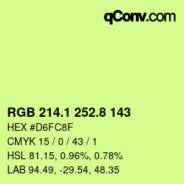 カラーコード: RGB 214.1 252.8 143 | qconv.com