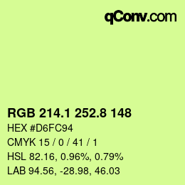 カラーコード: RGB 214.1 252.8 148 | qconv.com