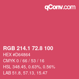 カラーコード: RGB 214.1 72.8 100 | qconv.com