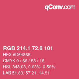 カラーコード: RGB 214.1 72.8 101 | qconv.com