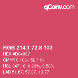 カラーコード: RGB 214.1 72.8 103 | qconv.com