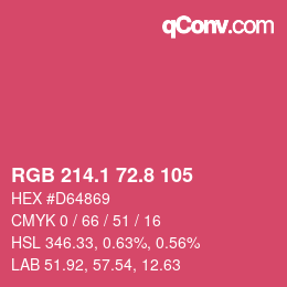 カラーコード: RGB 214.1 72.8 105 | qconv.com