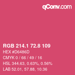 カラーコード: RGB 214.1 72.8 109 | qconv.com
