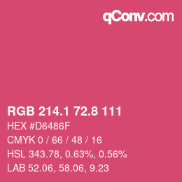 カラーコード: RGB 214.1 72.8 111 | qconv.com